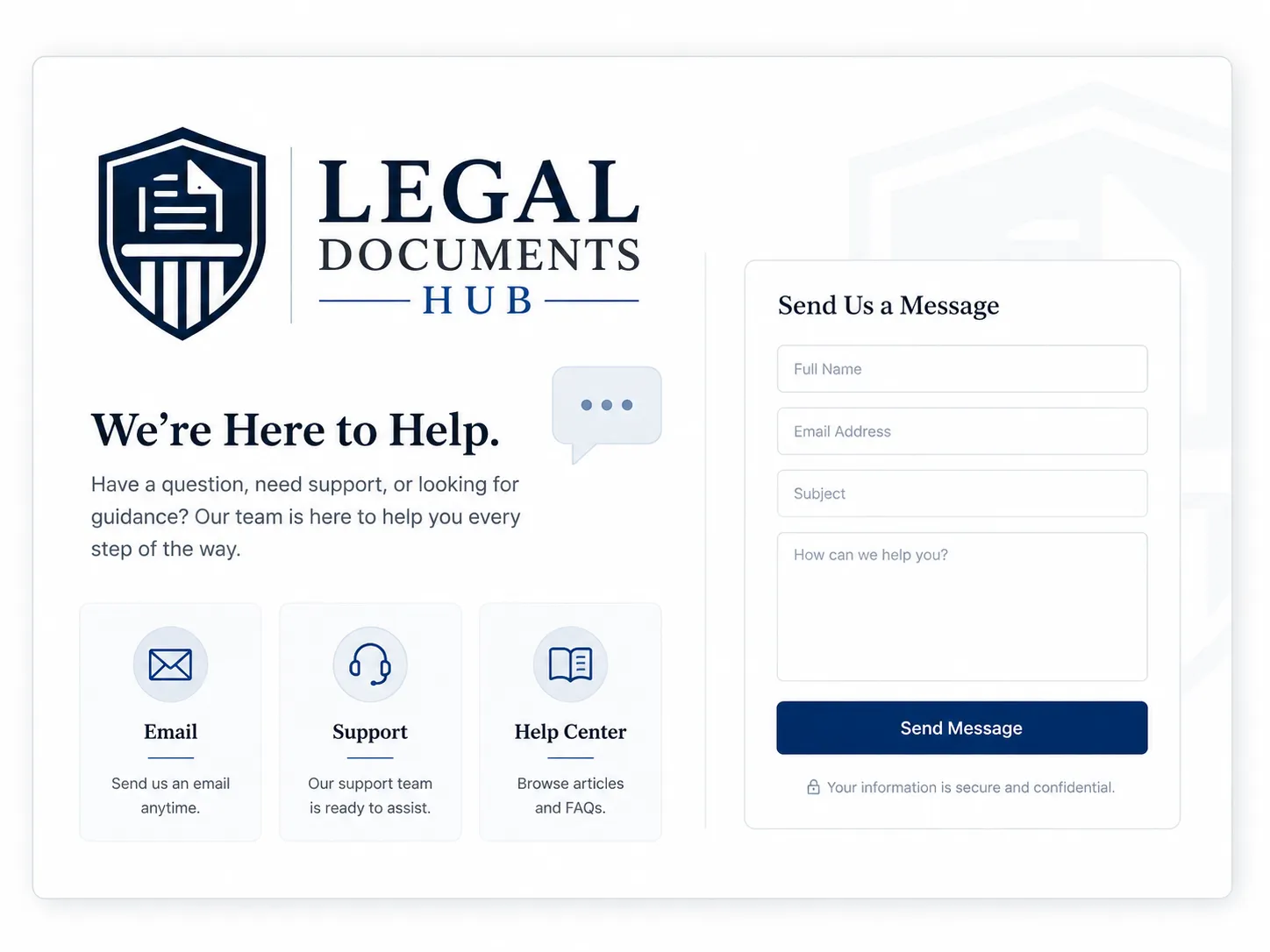 Legal Documents Hub customer support team